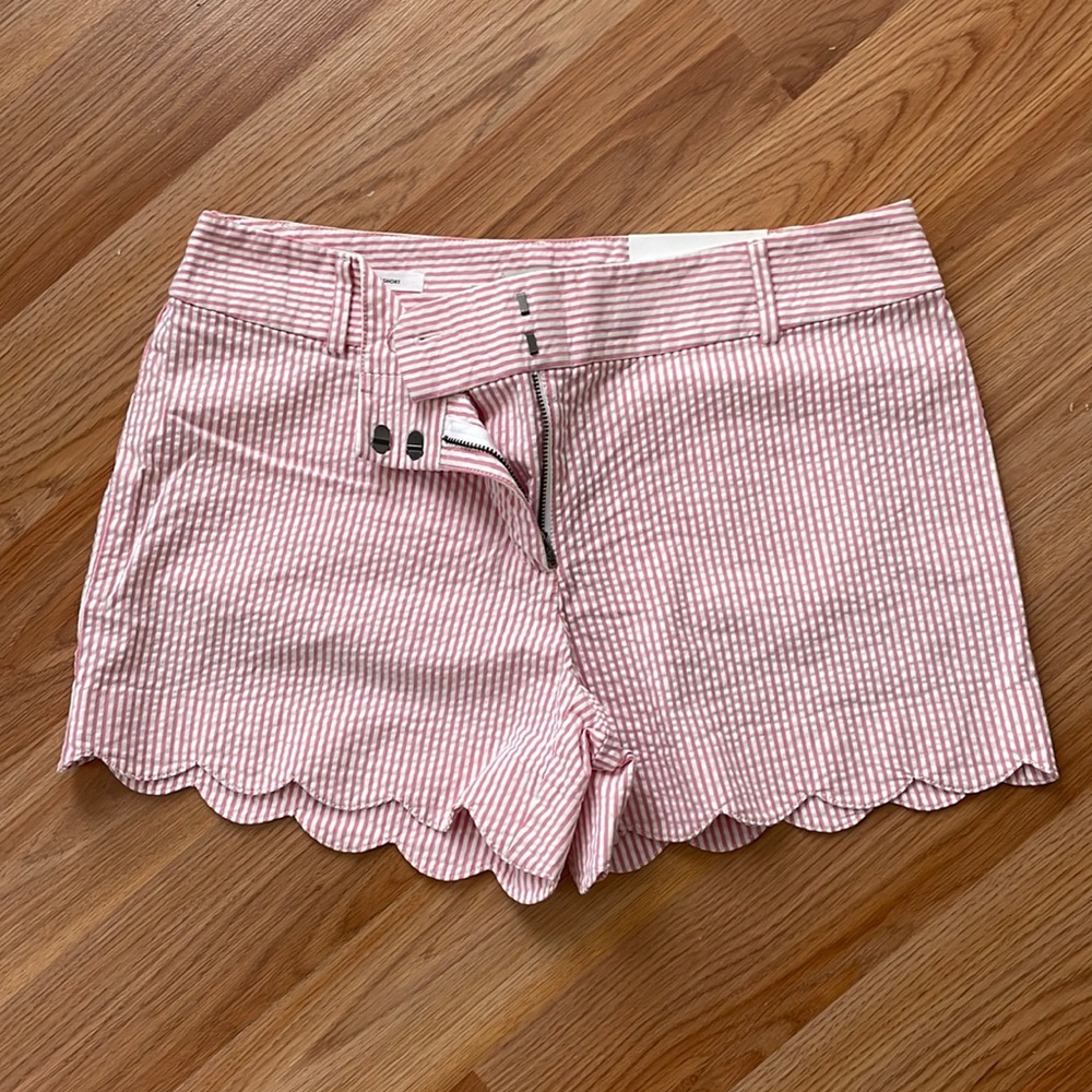 Pink Seersucker Loft Shorts